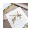 Charm Ins Animal Series Girls Fashion Wild Unicorn Full Zircon Orecchini squisiti per le donne Regali Gioielli popolari Drop Delivery Dhbj0