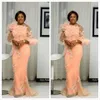 2019 Aso Ebi Arabe Élégant Sexy Sirène Robes De Soirée En Dentelle Perlée Robes De Bal Manches Longues Partie Formelle Deuxième Réception Robes2648