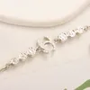 Jewelry Sets Steel Seal Bracelet Necklaces inlay Crystal Luxury Brand C Designer Letter Silver Plated Stainless Steel Choker Pendant Necklace Chain Accessories