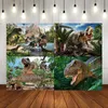 Matériel de fond dinosaure Jungle tropicale monde joyeux anniversaire fête Photo fond bannière décoration bébé douche x0724