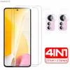 Dla Xiaomi 12 Lite Glass 4in1 Aparat Temperted Glass Xiomi Xaomi Mi 12lite Mi12 Light 5G Screen Protector Film ochronny L230619