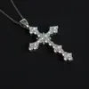 Collares pendientes LETMEXC S925 Chapado en plata All Diamond Premium Custom Cross Boutique Collar colgante 230724