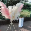 Dried Flowers 70-80cm Grass Extra Large Natural White Pink Dried Flower Bouquet Fluffy for Vintage Home Wedding Flower Decoration R230725