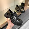 Designer RUBY Flat Mary Jane Lace up Leather Casual Shoes Loafer Platform Leather Women Dress Shoe Print Rubber Outdoor