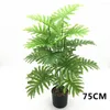 Decorative Flowers Tropical Artificial Plants Scattered Tail Potted Fake Plant Palm Leaf For Home Garden Yard Office Room Decoration Outdoor