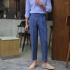 Męskie spodnie 2023 Letnie formalne szare spodnie dla mężczyzn Wedding Elegancki męski Projektant Social Suit Pant Made Casual Cailing