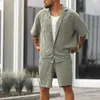 Herrspårar Mensuppsättningar 2023 Spring and Summer Sports Suit Casual Shirt Shorts Tvådelat Set Wear Ropa Para Hombre 230724