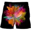 Shorts pour hommes Mens Speckled Tie Dyeing Series Print Beach 3D Imprimé Hommes Funny Summer Surf Hip Hop Sweatpants