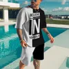 Herrspårspåret Set Summer Short Sleeve T Shirt Suit mode 2 stycke Streetwear 3D Print Sports Beach Shorts Mankläder 230724