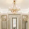 Chandeliers DINGFAN European Style Fashion Crystal Candle All Copper Chandelier Villa Study Restaurant El Living Bedroom Pendent Light