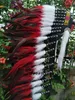 Andra handverktyg 28 "High Red and Black Indian Feather Headbonad War Bonnet Replica gjorde handgjorda kostymer Fjäderhuvudbonad Feather Hat 230724