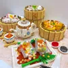 Blocs LOZ Creative Cantonais Alimentaire Matin Thé Bloc De Construction Traditionnel Chinois Dim Sum Sichuan pot Briques Jouets Pour Enfants Cadeau 230724