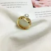 Fedi nuziali Trendy Pearl Ring Real Natural 18K Gold Plated Regolabile Big Zircon Female Fashion Trend