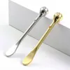 Newest Colorful Smoking Diamond Decoration Zinc Alloy Portable Mini Snuff Sniffer Tobacco Oil Rigs Spoon Wax Shovel Dabber Scoop Hookah Bong Straw Tip Nails DHL