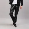 Pantaloni da uomo in pelle primavera e autunno Young Elastic Motorcycle Slim Riding Pu resistente all'usura