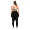 Women's Two Piece Pants L-XXXL Plus Size Matching Sets Sports Bra Tops Gym Yoga Suit For Fitness Female Clothes Tracksuits Leggings Tight