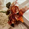 Torkade blommor Silk Artificial Peony Flowers Big Floral Head Autumn Fake Bouquet Wedding Table Centerpiece Decoration Home Arrangement R230725