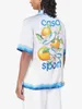 Casablanca Button Up Shirt Rabbit Swan Orange Aircraft Castle Tennis Court Hawaiian Men's and Women's Short Rleeve Trend