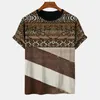Men's T Shirts Vintage Striped T-shirts Summer Short Sleeve Tees Fashion Casual Harajuku Tops Mans Streetwears Loose Male Clothing