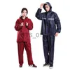 Chubasquero impermeable para hombre y mujer, impermeable, impermeable, con tira reflectante, para lluvia, con capucha, para motocicleta, Poncho, para senderismo, pesca, x0724