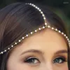 Pinces à cheveux Style coréen Mode Imitation Perle Bandeaux Accessoires Alliage À La Mode Diadèmes De Mariage Pour Les Mariées Bijoux Déesse Bandeau