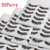 Falsche Wimpern 50 Paar schwarze natürliche lange falsche Wimpern handgemachte Make-up-Augen-Wimpern-Verlängerung Schönheits-Kreuz falsche Wimpern Großhandel Dropship 230725