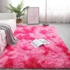 Ковры Новый розовый ковровый окрашивание плюшевые мягкие ковры коврики для гостиной спальня Длинные пушистые антиотключи