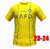 S-4XL AL NASSR FC Soccer Jerseys Ronaldo Mane 2023 Hem Yellow Away 23 24 Cr7 Gonzalo Talisca Ghislain Konan Vincent Aboubakar Men Football Shiirt Al-Nass FC Kids