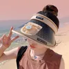 Chapéus de aba larga chapéus de caçamba feminino viseira de verão boné de aba larga elétrico carregamento USB boné ventilador proteção UV ao ar livre oco top chapéu de sol 230725