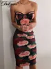 基本的なカジュアルドレスカジュアルドレスDulzura Floral Print Patchwork Women Lengeve Mini Dress Ruched Bodycon Sexy Streetwear 2020秋Z230726