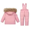 Down Coat -30 Winter Children Clothing Set 2023 Girls Snowsuit Coat Boys Down Jackets Overalls 2st Passar Kids Ytterkläder 1-5Y Baby Costume HKD230725