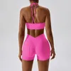 Ensembles actifs WISYOA costume Sexy pour Fitness deux pièces ensemble de Yoga femmes vêtements haut et Short tenue d'entraînement formation vêtements de sport salle de sport