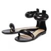 GAI GAI GAI Sommer Sexy Flache Sandalen Einfache Fisch Mund Reißverschluss Damen Schuhe Gold Silber Schwarz Grün Weiß Braun große Größe 230724