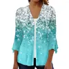 Women's Blouses Women Casual Cardigan V-neck Floral Print Printed Vacation Wear Open Front Loose For