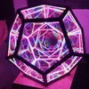 Decorative Objects Figurines Christmas Infinite Dodecahedron Color Art Light Usb Charging Lamp Home Desktop Decoration Aesthetic Room Decor 230724