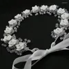 Klipy do włosów Dziecięce Tiara Pałąek Pearl Pearl Band Flower Flower Korea w stylu sesji kryształowy biały