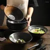 Bols 1 pc Japonais En Céramique Glaçure Vaisselle Ménage Restaurants Cuisine Fournitures Bambou Chapeau Corne Soupe Nouilles Bol