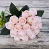 Fleurs séchées 18headsbunch rose main fleurs décoration de mariage artificielle chambre table décor nuptiale flores artificielles fleur de soie pour blanc 230725