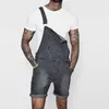 Fashion Mens Solid Colors Multi-Pocket Baggy Jeans Jumpsuit Streetwear Suspender Shorts Rompers Denim Bib Overalls Plus Size