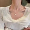 Wen Jian Tiktok Advanced Advanced Advanced Clover Clover Clover Full Diamond Necklace for Women Luxury Small Small