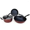 Dinnerware Sets Three Piece Set Of Pot Wheat Rice Stone Colorful Non Stick