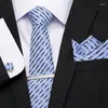 Bow Ties Silk Brand Men Tie Handkerchief Cufflink Set Gift Box Packing For Mens Necktie Holiday Suit Accessories Wedding Gravatas