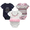 Rompers Baby Boy Jumpsuits 3 stycken Födda kläder Set småbarn Girl Bodysuit Kiddiezoom kläder 100 bomullsmjuk spädbarn 0 12m 230724