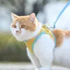 Imbracatura per cani da compagnia con guinzaglio Cinturino riflettente per gatti Collari per cani in pelle scamosciata di cotone regolabili Imbracatura da passeggio per animali domestici L230620