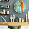 Wandklokken Oranje Pigment Klok Modern Design Woonkamer Decoratie Keuken Stille Home Decor