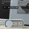 Tragbare Lautsprecher Intelligenz LED Drahtlose Bluetooth-kompatibel Lautsprecher Spiegel Oberfläche Uhr Doppel Alarm Unterstützung Karte FM Sound Bar R230725