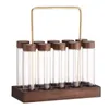 Storage Bottles 10Pcs Single Dose Coffee Bean Cellar Tube With Wooden Display Stand Dosing Glass Vials And Lids For Heartwarming Gift