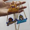 Anhänger-Halsketten Kinder-Cartoon-Charakter-Schmuck Benutzerdefinierte Acryl-Namenshalskette Personalisierte Cartoon-Halskette Geschenk für Frauen Kinder Baby J230725