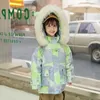 Down Coat Boys Hooded Camouflage Outdoor Tooling Down Jacket For Kids Duck Down School Student Girls Short Thick Warm Outwear HKD230725