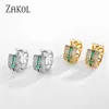 Stud ZAKOL Personalità Moda Oro Verde Cubic zirconia Orecchini Orecchini affascinanti Regalo madre Gioielli EP2647 230725